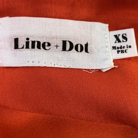 Line Dot Red Crop Top Women XS Long Sleeve Asymmetrical Neckline Side Zipper - Picture 12 of 12